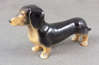 Vintage Svlvac Black & Tan Dachshund Dog Figure No 177