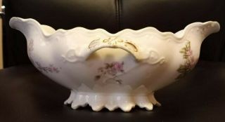 Antique/vintage M.  Z.  Austria Porcelain Tureen White With Pink Flowers