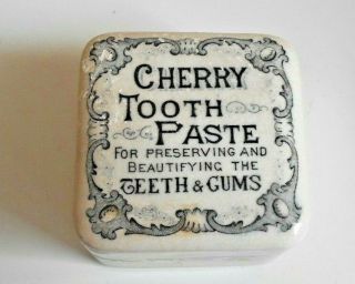 Antique Cherry Tooth Paste Pot Lid With Base Rare