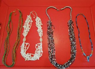 Joblot Of Vintage Necklaces & Bracelets Beads And Pearl 