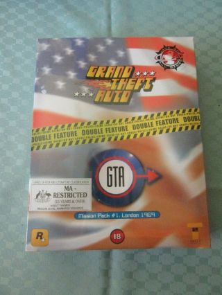 Grand Theft Auto Double Feature,  Mission Pack W/posters 1999 Pc Big Box Rare Cd