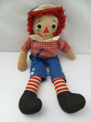 Vintage Raggedy Andy Knickerbocker 17 " Plush Stuffed Toy Doll