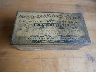 Antique Mayo Diamond Match Company Tin Advertising 19th Cent