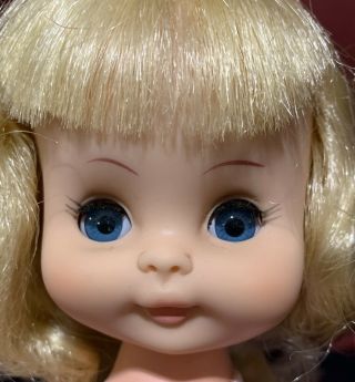 12” Horsman Vintage 1967 Vinyl Doll Blonde Blue Eye Little Girl Marked 07118