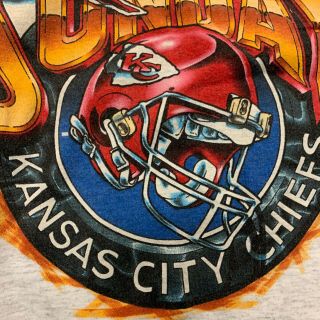 Vintage 90’s Kansas City Chiefs RED SUNDAY T Shirt Size XL - Rare 3