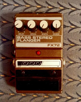 Dod Digitech Fx72 Stereo Bass Analog Flanger Rare Vtg.  Guitar Effect Pedal.  Usa.