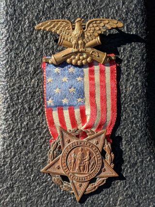 Antique F.  C.  L.  Ladies Of The Grand Army Of The Republic Medal Badge 1886 Gar
