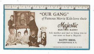 Old Ad Blotter Majestic Electric Radio Batty Gloversville Ny Our Gang Tv Kids