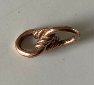Very Rare Unusual Ornate Antique 9ct Gold Love Knot Double Link