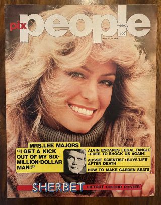 Farrah Fawcett People Weekly August 12,  1976 Lee Majors Australia Rare Treasure