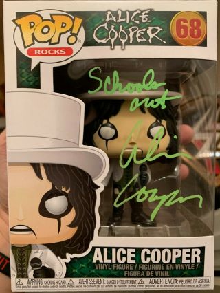 Rare Alice Cooper Signed Funko Pop Vinyl Figure " School 