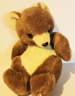 California Stuffed Toys Vintage 15 " Brown And Yellow Fur Bear Plush