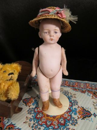 Antique German All Bisque Baby Doll 620/2 4 1/2 "