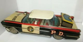 Rare 1960`s Ichiko Japanese Tin Oldsmobile Highway Patrol Battery Operated Car