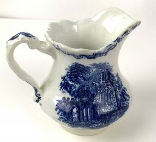 Vtg Antique Petrus Regout Maastricht Abbey Creamer Vase Delft Holland Blue White