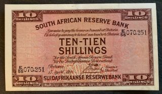South Africa 10 Shillings 1941 Banknote Gem Unc Rare