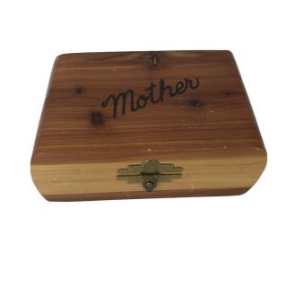 Vtg Wood Trinket Box J.  B.  Deere Cedarcraft U.  S.  A.  “mother” Cedar Gift For Mom