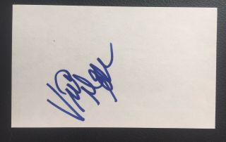 Vince Mcmahon Signed 3x5 Index Card Wwe Rare Full Autograph Proof