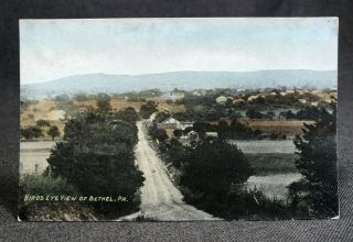Birds Eye View Of Bethel Pa Antique Vintage Postcard Pc View Db Millar Pc