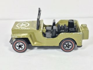 1974 Hot Wheels Redline Us Army Jeep Gunslinger - Rare