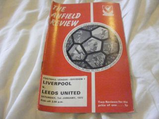 1972 Liverpool V Leeds United 1 Jan Rare