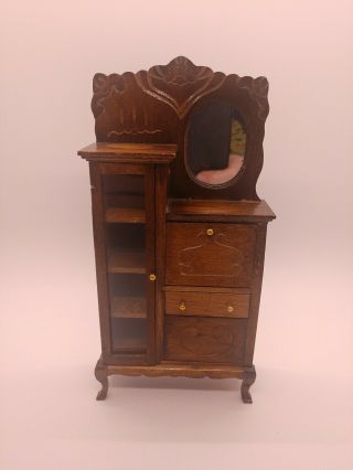 Vintage Miniature Dollhouse Furniture Secretary Cabinet