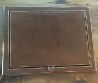 Vintage Leather Desk Pad Blotter Rare 2 Piece Set 2