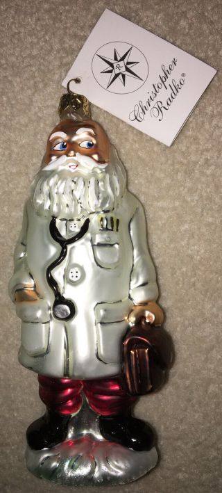 Rare Christopher Radko Santa Doctor Ornament With Tag