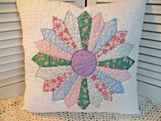 Primitive Handmade Vintage Quilt Pillow