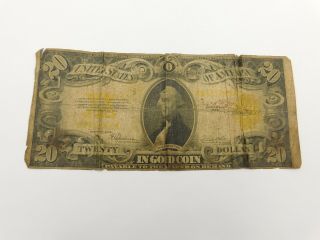 1922 $20 Twenty Dollars Gold Certificate Currency Large Size Note - Rare