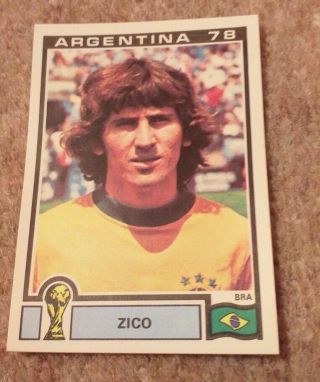 Rare Panini World Cup Argentina 78 Zico - Vintage Album Sticker 254