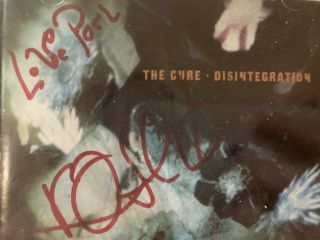 Robert Smith Of The Cure Signed Cd Disintegration Rare W Love Sketch Wow