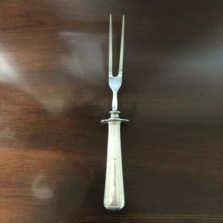 Vintage Sterling Silver Carving Fork,  Monogrammed " P ",  Some Denting