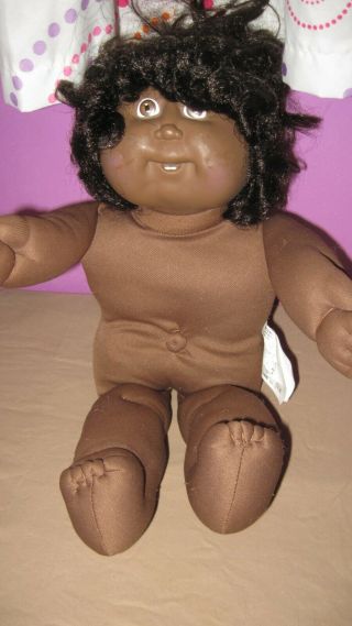Vintage 1985 Cabbage Patch Kid Black Hair Brown Eye Black 16 " Girl