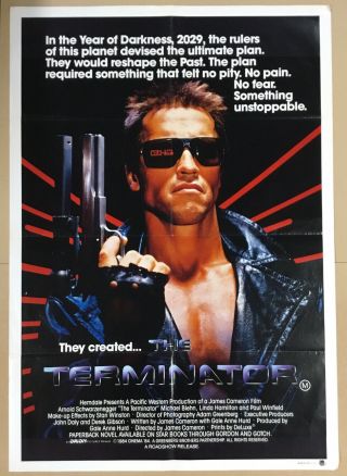 The Terminator Australian One Sheet Movie Poster 1984 Film Rare