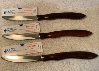 3 Vintage Rare Cutco Classic Handle Table Knives 1058 Usa