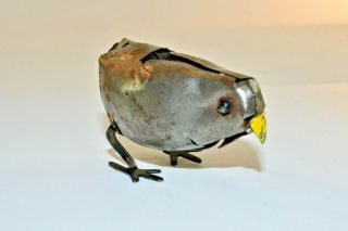 Antique Mechanical Wind - Up Toy Not Tin Metal Pecking Bird Chick