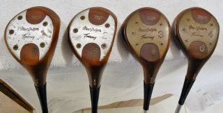 Rare Macgregor Tourney M23t Persimmon Wood Set 1 2 3 4 All Neck Numbers