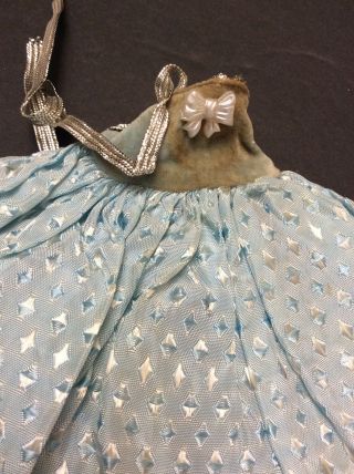 Vintage Vogue Ginny Doll Tagged Dress Blue Shiny