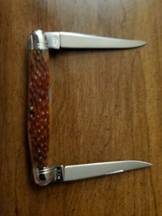 SCHATT & MORGAN PREMIER MUSKRAT KNIFE 2002 YORK STAMP BONE rare 1 of 400 2