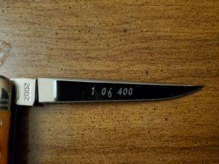 SCHATT & MORGAN PREMIER MUSKRAT KNIFE 2002 YORK STAMP BONE rare 1 of 400 3