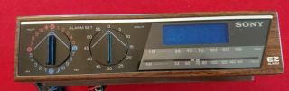 Vintage Sony Ez - 4 Dream Machine Digital Alarm Clock Radio Collectors Blue Led