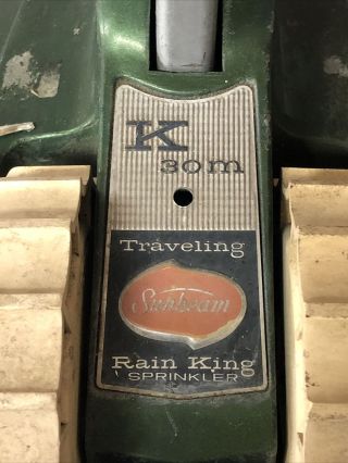 Rare Vintage Sunbeam Traveling Rain King Lawn Sprinkler Model K30M 2