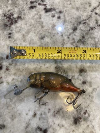 Vintage Bagley Small Fry Crayfish Balsa Wood Crankbait Fishing Lure