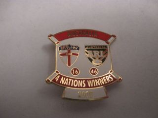 Rare Old 2009 England V Australia Rugby League Football Enamel Brooch Pin Badge