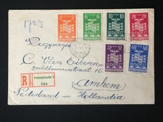 Hungary To Netherlands Registered Letter With Stamps Rare