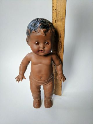 Vintage Sun Rubber Tod - L - Tot Black Boy Baby Doll