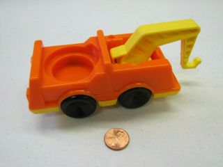 Vintage Fisher Price Little People Orange Tow Truck Chunky People 1990 Rare