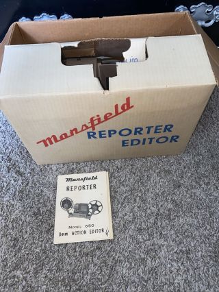 Vintage Mansfield Reporter 8mm Editor 1967 Argus Inc.  Model 650.