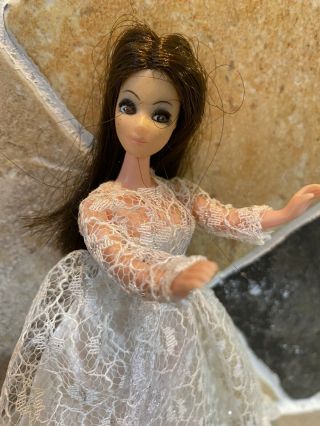 Vintage Topper Dawn Angie Doll 1970s Brunette Wedding Gown (21)
